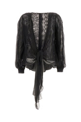 Black lace and silk blouse -  | Wise