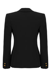 Black stretch viscose blazer -  | Wise