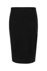 Black stretch wool blend skirt -  | Wise