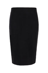 Black stretch wool blend skirt -  | Wise