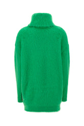 Grass green stretch mohair blend oversize dress -  | Wise