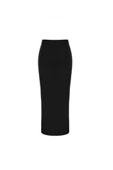 Black wool blend skirt -  | Wise