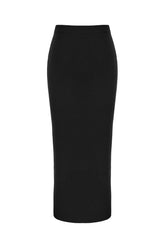 Black wool blend skirt -  | Wise