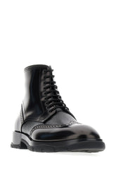 Black leather Punk Worker ankle boots -  | Wise