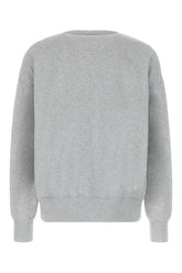 Felpa oversize in cotone grigio melangé -  | Wise