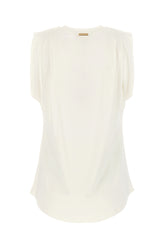 Ivory stretch viscose t-shirt -  | Wise