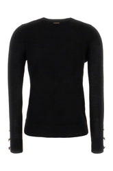 Black stretch wool blend sweater -  | Wise