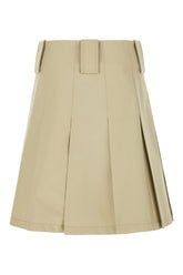 Khaki green cotton skirt -  | Wise