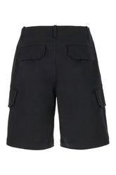 Black denim stretch bermuda -  | Wise