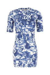 Printed stretch nylon mini dress -  | Wise