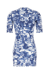 Printed stretch nylon mini dress -  | Wise