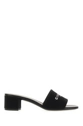 Black leather and fabric mules -  | Wise