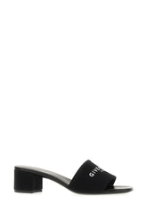 Black leather and fabric mules -  | Wise