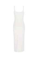 White stretch cotton dress -  | Wise