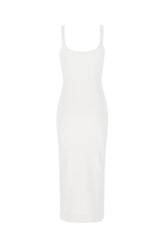 White stretch cotton dress -  | Wise