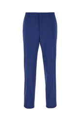 Pantalone in misto lana stretch blu -  | Wise