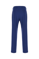 Pantalone in misto lana stretch blu -  | Wise