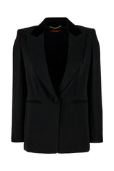 Black acetate blend blazer -  | Wise