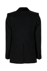 Black acetate blend blazer -  | Wise