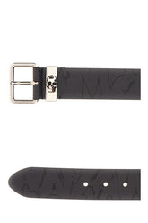 Charcoal leather belt -  | Wise