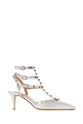 Silver leather Rockstud pumps -  | Wise