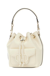 Ivory leather Locò bucket bag -  | Wise