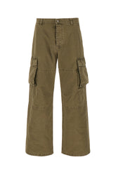 Military green cotton Leon cargo pants -  | Wise