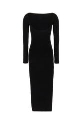 Black viscose blend dress -  | Wise