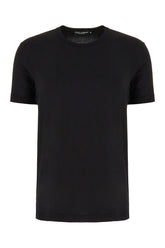 T-shirt in misto viscosa stretch nera -  | Wise