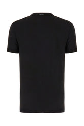 T-shirt in misto viscosa stretch nera -  | Wise