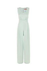 Mint green acetate blend jumpsuit -  | Wise