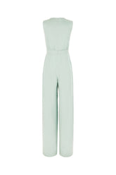 Mint green acetate blend jumpsuit -  | Wise