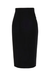 Black stretch wool skirt -  | Wise