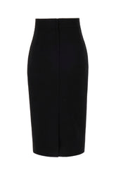 Black stretch wool skirt -  | Wise