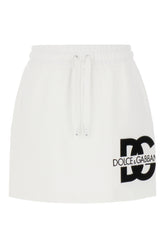 White cotton blend mini skirt -  | Wise