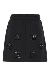 Slate cotton blend mini skirt -  | Wise