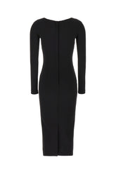 Black stretch viscose blend dress -  | Wise