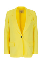 Yellow stretch cotton blazer -  | Wise