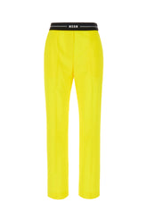 Pantalone in lana stretch giallo fluo -  | Wise