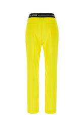 Fluo yellow stretch wool pant -  | Wise