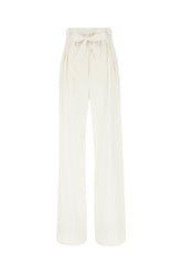 Embroidered cotton and silk pants -  | Wise