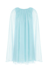 Light-blue silk mini dress -  | Wise