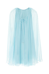 Light-blue silk mini dress -  | Wise