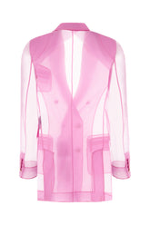 Fuchsia silk blazer -  | Wise