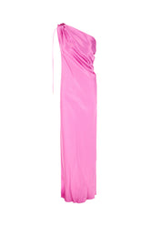 Pink satin long dress -  | Wise