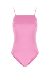 Fuchsia silk bodysuit -  | Wise