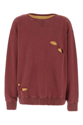 Burgundy cotton oversize sweatshirt -  | Wise