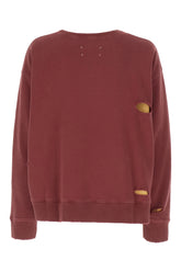 Burgundy cotton oversize sweatshirt -  | Wise