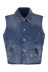 Denim sleeveless jacket -  | Wise