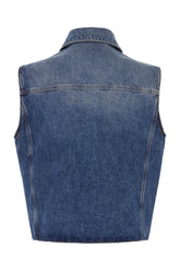 Denim sleeveless jacket -  | Wise